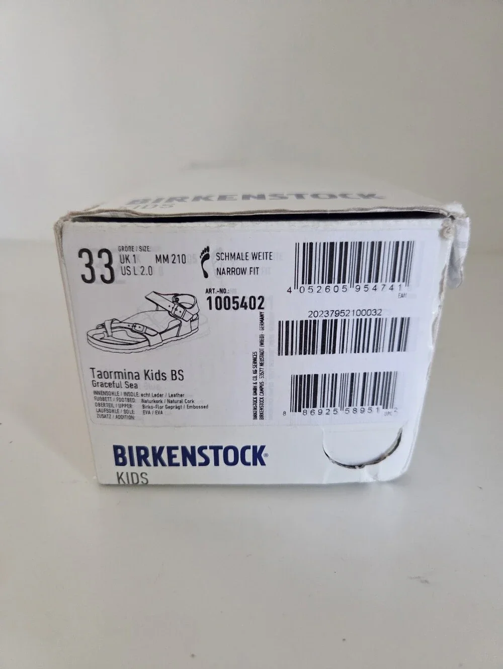 Birkenstock Kids Taurmina Navy Leather Strap Sandals Size 2Y